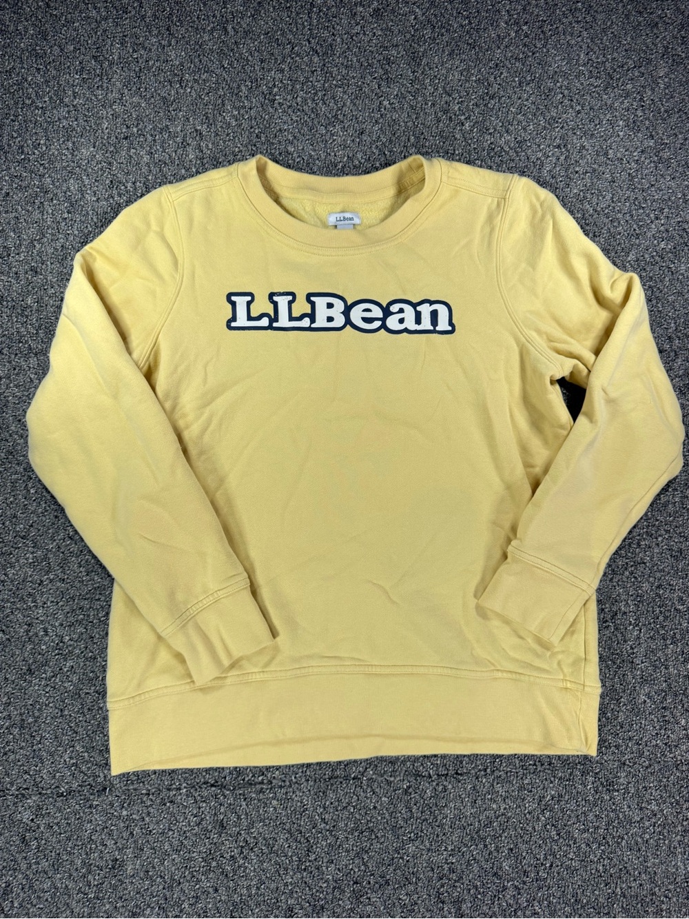 L.L. Bean Pale Yellow Logo Crewneck Sweatshirt